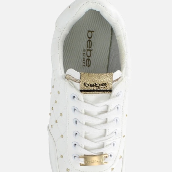 bebe Sport Studded Sneaker White/Gold - Picture 8 of 8